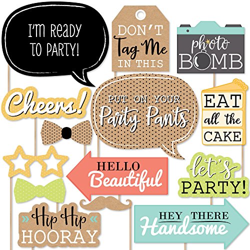Big Dot of Happiness Put On Your Party Pants – Photo Booth Props Kit – 20 Count