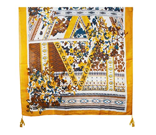 Fashion Women Scarf Joyous Large Soft Cozy Lightweight Sunscreen Shawl Wrap Scarf Pashmina Seaside Travel Beach Towel (Bright Yellow)
