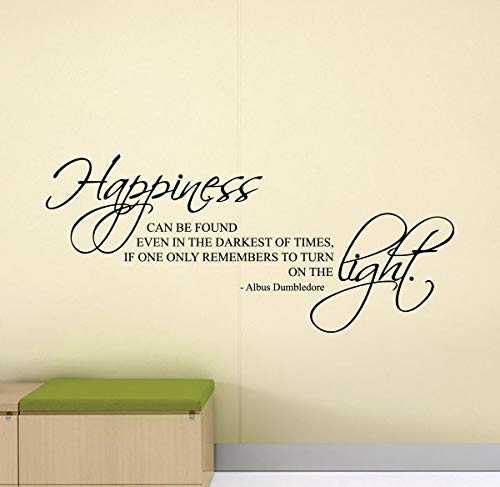 Harry Potter Wall Decal Albus Dumbledore Quote Happiness Can Be Found in The Darkest of Times Disney Quote Wizard Gift Vinyl Sticker Print Wall Art Kids Playroom Decor Children Nursery Poster 921