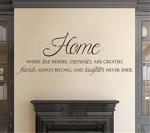 Stickers Vinyl Wall Art Decals Letters Quotes Decoration Home Where Love Resides Memories are Created Friends Always Belong and Laughter Never Ends