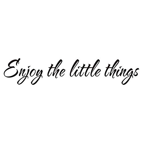 Enjoy The Little Thing Wall Decal Positive Phrases Vinyl Wall Sticker Office Quotes Wall Decal Removable Home Wall Decorations,Black