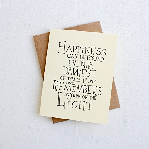 Harry Potter Quote “Happiness can be found” Handmade Greeting Card with A2 Kraft Envelope Harry Potter Quote “Happiness can be found” Handmade Greeting Card with A2 Kraft Envelope