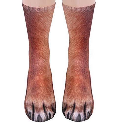 Animal Paws Socks, NDLBS Unisex Adult Novelty Animal Socks Funny Paw Crew Socks for men women