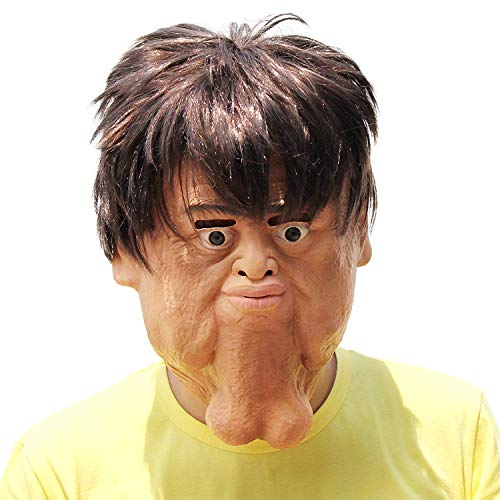 Aqkilo Double Chin Funny Human Realistic Latex Head Masks Halloween Costume Mask Aqkilo Double Chin Funny Human Realistic Latex Head Masks Halloween Costume Mask