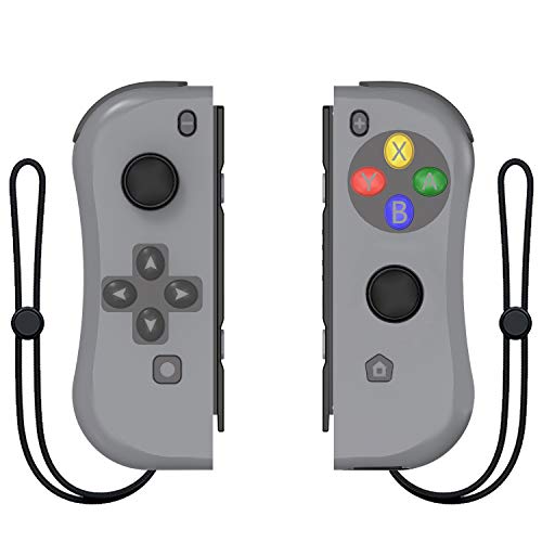Kinvoca Joy Con Controller for Nintendo Switch, L/R Joycon Pad with Wrist Strap, Joycons Replacement for Nintendo Switch Controllers, Wired/Wireless Switch Remotes – Deep Grey
