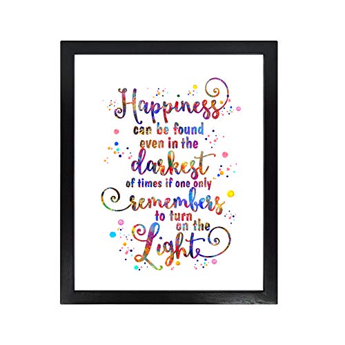 Dignovel Studios Unframed 8X10 Happiness Can Be Found Even in The Darkest of Times Inspirational Quotes Watercolor Art Print Home Wall Decor dnc41