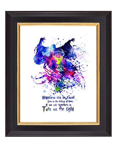 Uhomate Happiness Can Be Found Even in The Darkest of Times Quote Abstract Art Canvas Wall Art Baby Gift Inspirational Quotes Wall Decor for Bedroom C112 (8X10)