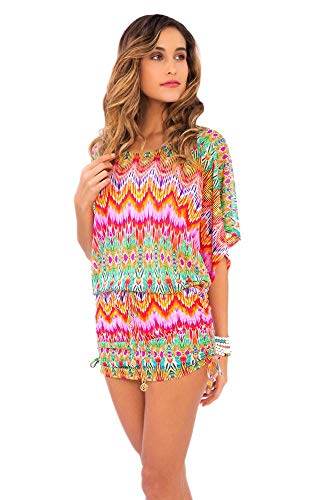 Luli Fama Women’s Sunkissed Laughter South Beach Dress Cover up, Multi, Small
