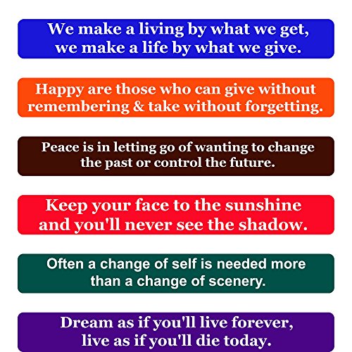 Happiness Quotes Fridge Magnets- Inspirational Words & Motivational Quotes Magnet Set -The Perfect Gift to Inspire Happiness in Others, Set of 6 Individual Quote Magnets by Home & Beyond