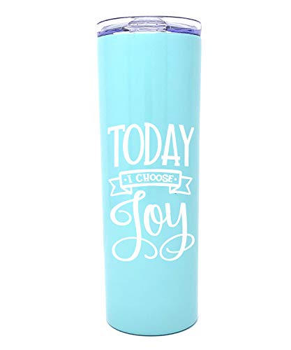 Fun Unique Inspirational Tumblers for Women – Double Walled Stainless Steel – Great Gift for Women, Friends, Coworkers, Wife, Mom, Daughters, Aunt, Sister (Choose Joy Teal)