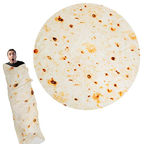 Lhedon Burritos Blanket for Adult and Kids, Comfortable Novelty Round Food Tortilla Throw Blanket, Wearable Fashionable Flannel Blanket, Super Soft Taco Blanket for Bed, Couch or Travel, Diam 71 Inch Lhedon Burritos Blanket for Adult and Kids, Comfortable Novelty Round Food Tortilla Throw Blanket, Wearable Fashionable Flannel Blanket, Super Soft Taco Blanket for Bed, Couch or Travel, Diam 71 Inch