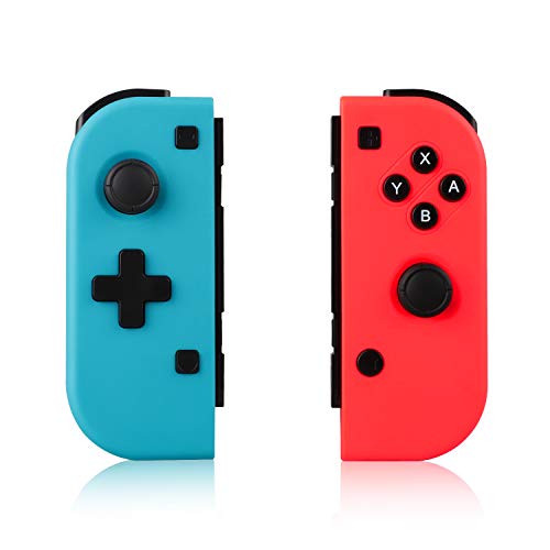 Linkstyle Wireless Switch Joy Pad Controllers L/R Compatible with Nintendo Switch Console as a Joy Con Controller Replacement-Red/Blue