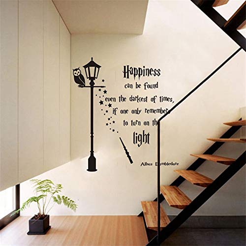 Albus Dumbledore Happiness Quote Vinyl Wall Sticker for Kids Room Harry Potter Decal Mural Nursery Bedroom Art Home Decor