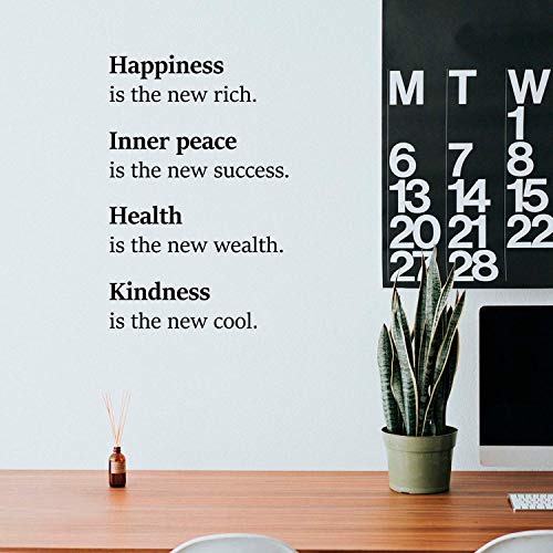 Vinyl Wall Art Decal – Happiness Inner Peace Health Kindness – 26″ x 17″ – Trendy Inspirational Quote for Home Apartment Bedroom Living Room Kitchen Office Workplace School Decoration Sticker