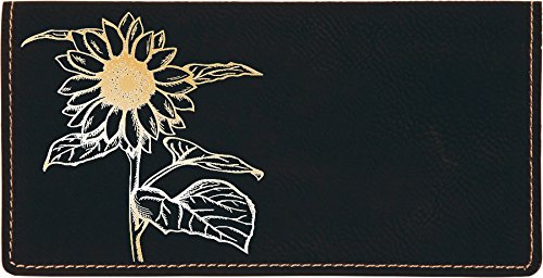 Joyous Sunflower Laser Engraved Leatherette Checkbook Cover
