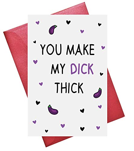 Funny Anniversary Card, Rude Valentine’s Day Card, Love Card for Girlfriend, Card for Her Wife, Envelope Included, Blank Inside