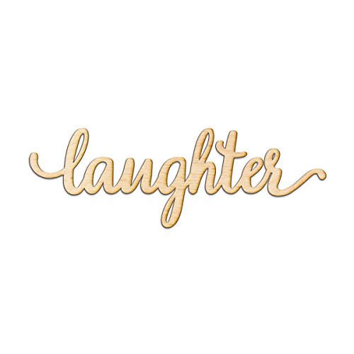 Laughter Script Wood Sign Home Decor Wall Art Unfinished Charlie 8″ x 3″