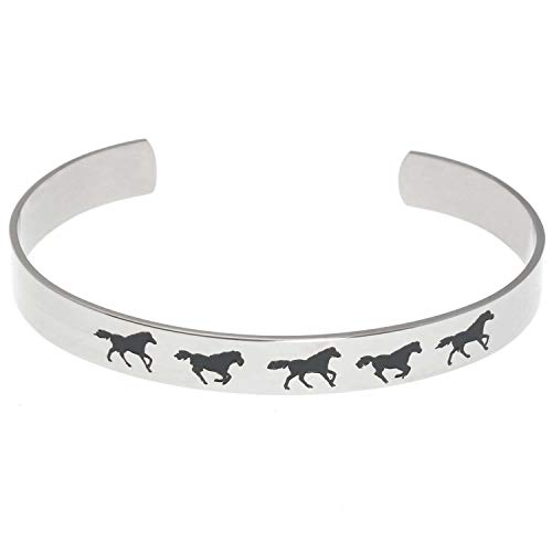 Joyful Sentiments Running Horse Cuff Bracelet