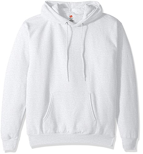 Hanes Men’s Pullover EcoSmart Fleece Hooded Sweatshirt, ash, Medium