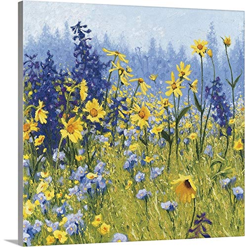 Joyful in July III Canvas Wall Art Print, 20″x20″x1.25″