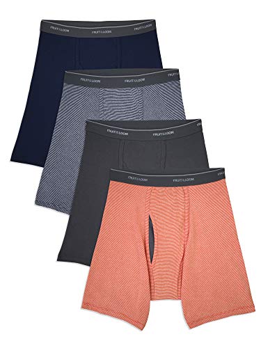 Fruit of the Loom Men’s CoolZone Boxer Briefs, Stripe/Solid, Large