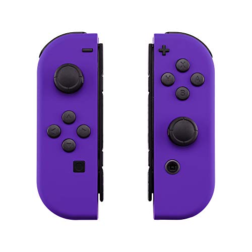 eXtremeRate Soft Touch Grip Purple Joycon Handheld Controller Housing with Full Set Buttons, DIY Replacement Shell Case for Nintendo Switch Joy-Con – Console Shell NOT Included
