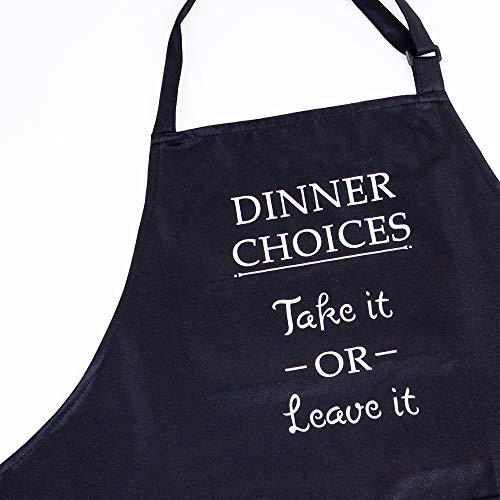 NA Funny Cooking Apron Men Women – Dinner Choices Professional Waterproof Apron Adjustable Size Kitchen Chef BBQ 2 Pockets for Cooking Baking Grilling Valentine’s Mother’s Father’s Day NA Funny Cooking Apron Men Women – Dinner Choices Professional Waterproof Apron Adjustable Size Kitchen Chef BBQ 2 Pockets for Cooking Baking Grilling Valentine’s Mother’s Father’s Day