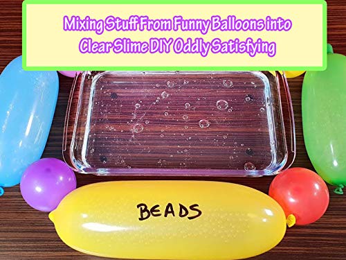 Clip: Mixing Stuff From Funny Balloons into Clear Slime DIY Oddly Satisfying