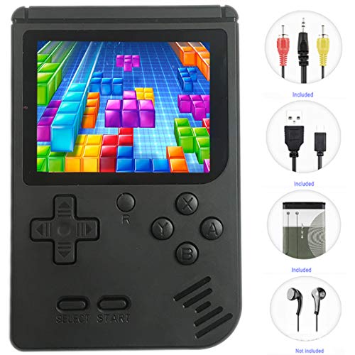 Mini Handheld Games for Kids, 8 Bit Retro 400 Classic Games 3.0″ LCD Screen Portable Video Game Player Support TV Output Electric Learning Toys Birthday Gifts for Kids Boys Girls Ages 4-12 (Black)