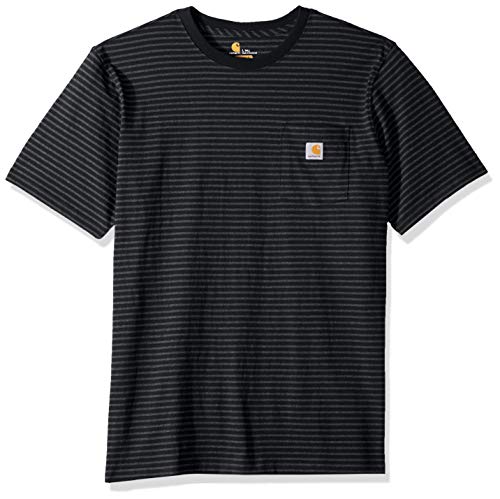 Carhartt Men’s Big K87 Workwear Short Sleeve T-Shirt (Regular and Big & Tall Sizes), black stripe, 3X-Large/Tall