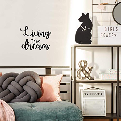 Vinyl Wall Art Decal – Living The Dream – 17″ x 22″ – Trendy Inspirational Happiness Quote Sticker for Home Bedroom Kids Room Playroom Office Coffee Shop Decor (Black) Vinyl Wall Art Decal – Living The Dream – 17″ x 22″ – Trendy Inspirational Happiness Quote Sticker for Home Bedroom Kids Room Playroom Office Coffee Shop Decor (Black)