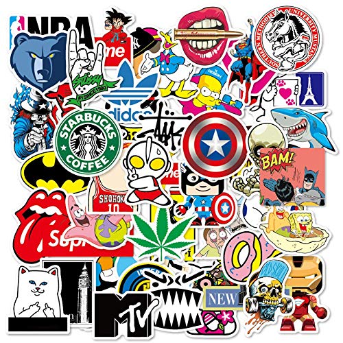 100 Pack Random No-Duplicate Stickers Water Bottles Laptop Car Hydroflasks Phone Motorcycle Guitar Skateboard Computer Vinyl Sticker Waterproof Cute Aesthetic Trendy Decals for Teens Boys Girls Adults