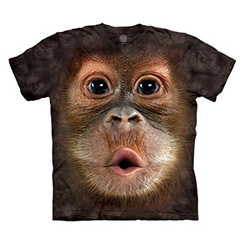 The Mountain Men’s Big Face Baby Orangutan T-Shirt, Black, XL