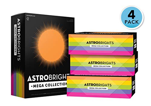 Astrobrights Mega Collection, Colored Cardstock,”Joyful” 5-Color Assortment, 1280 Sheets, 65 lb/176 gsm, 8.5″ x 11″ – MORE SHEETS! (91631-02)