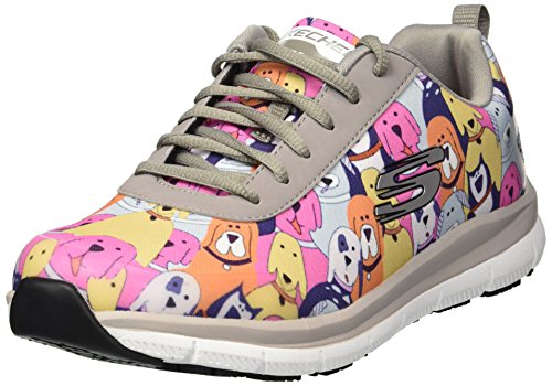 Skechers Women’s Comfort Flex Sr Hc Pro Health Care Professional Shoe,gray/multi,10 Medium US