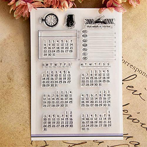 Welcome to Joyful Home 1pc Calendar Rubber Clear Stamp for Card Making Decoration and Scrapbooking